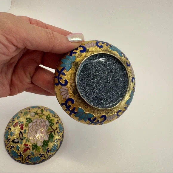 💖 Vintage Cloisonné Trinket Box - Picture 8 of 11